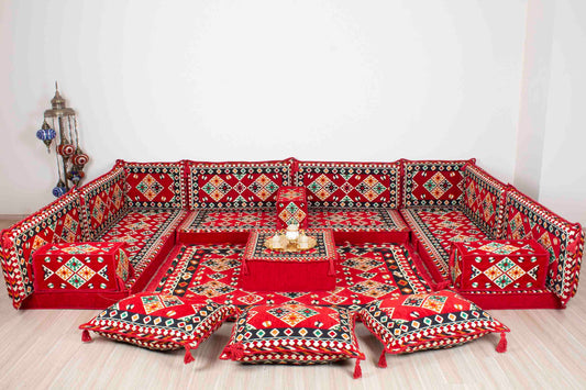 Cappadocia Red U Shaped Sofa Set