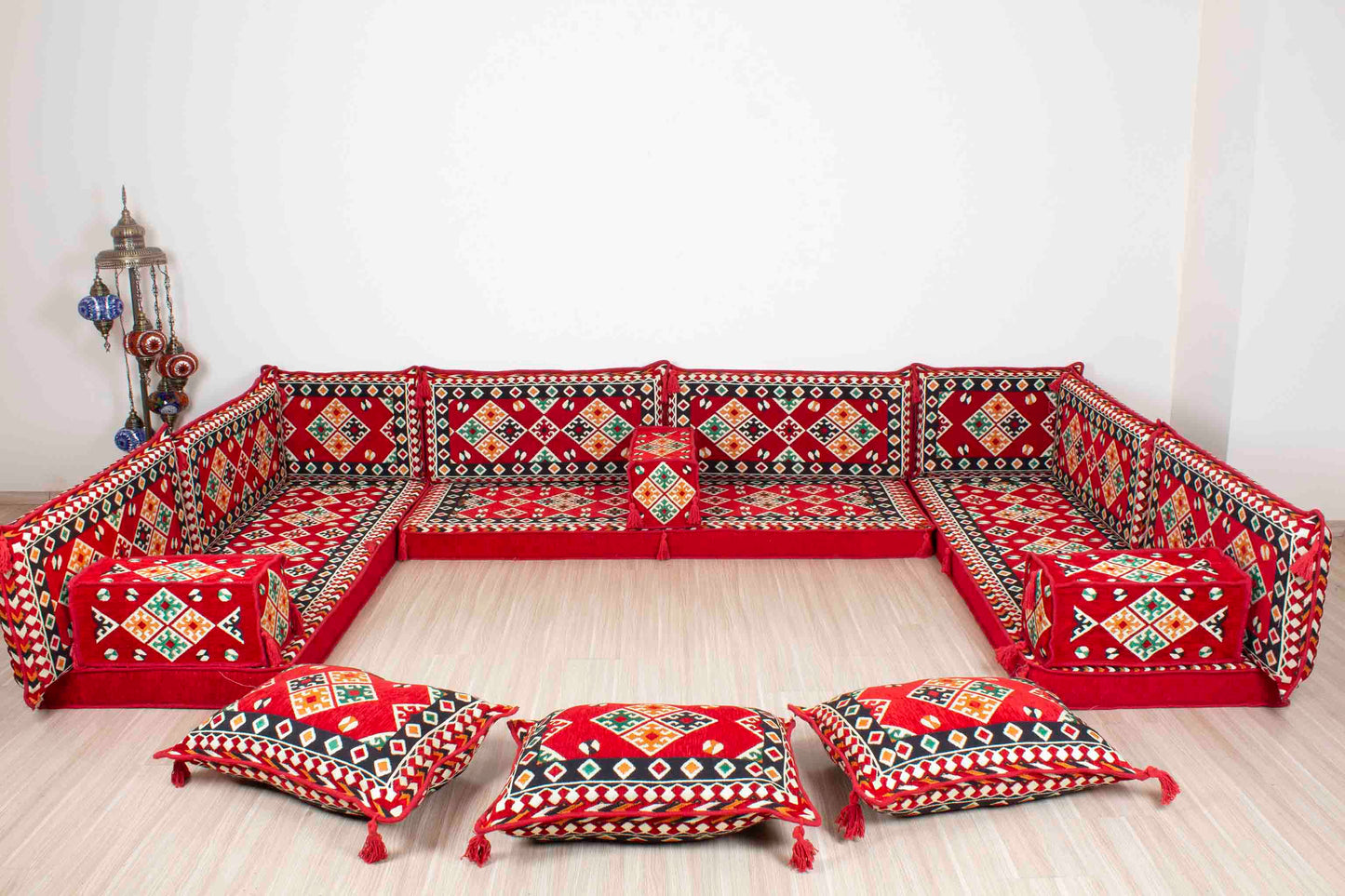 Cappadocia Red U Shaped Sofa Set