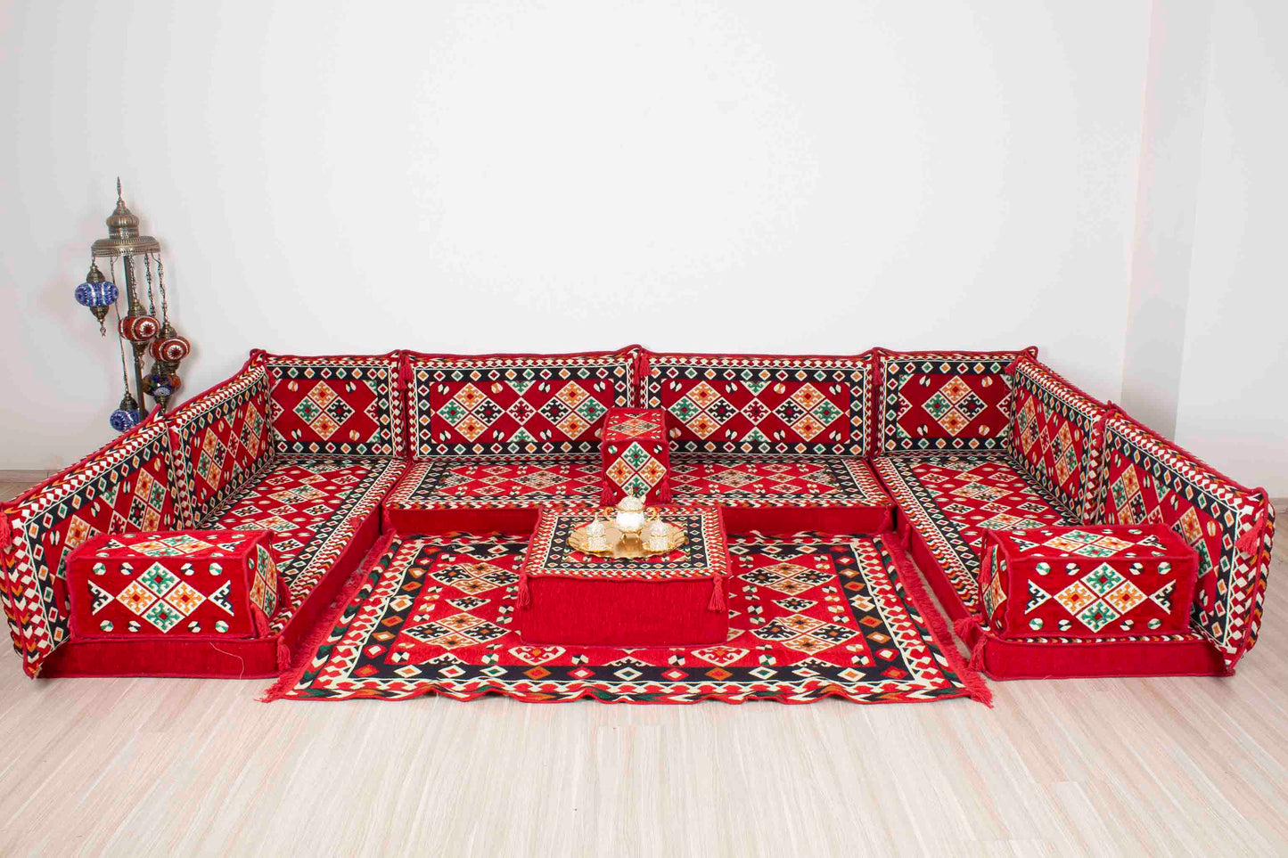 Cappadocia Red U Shaped Sofa Set