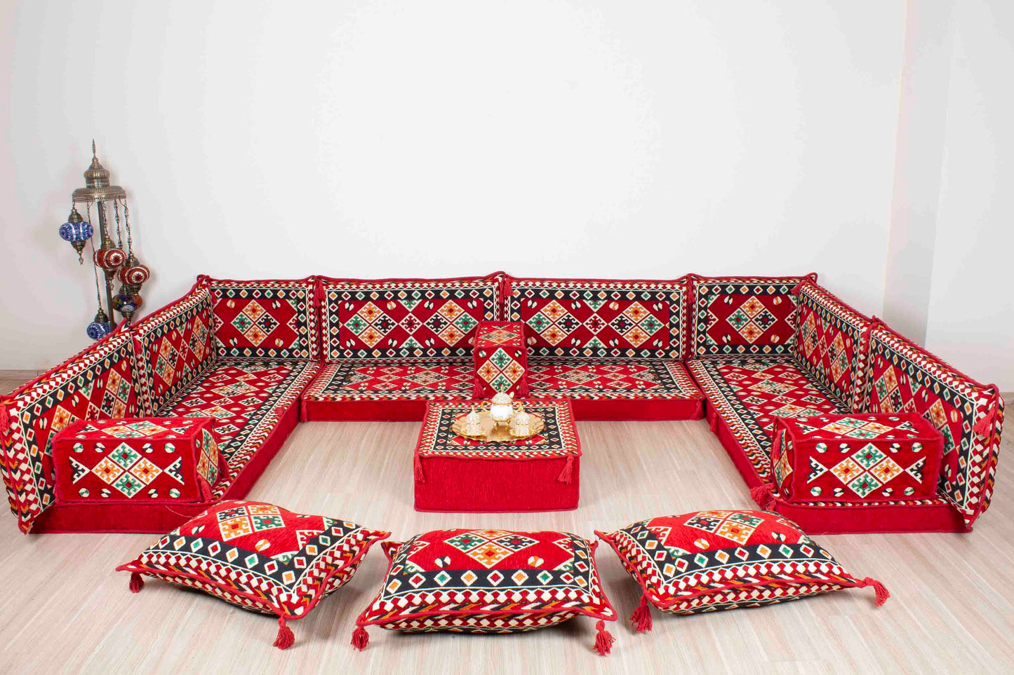 Cappadocia Red U Shaped Sofa Set