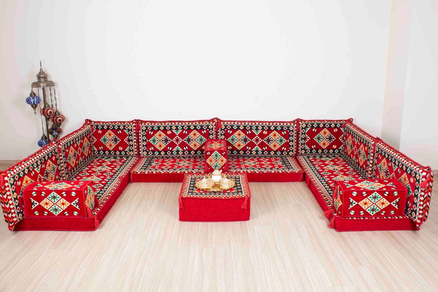 Cappadocia Red U Shaped Sofa Set