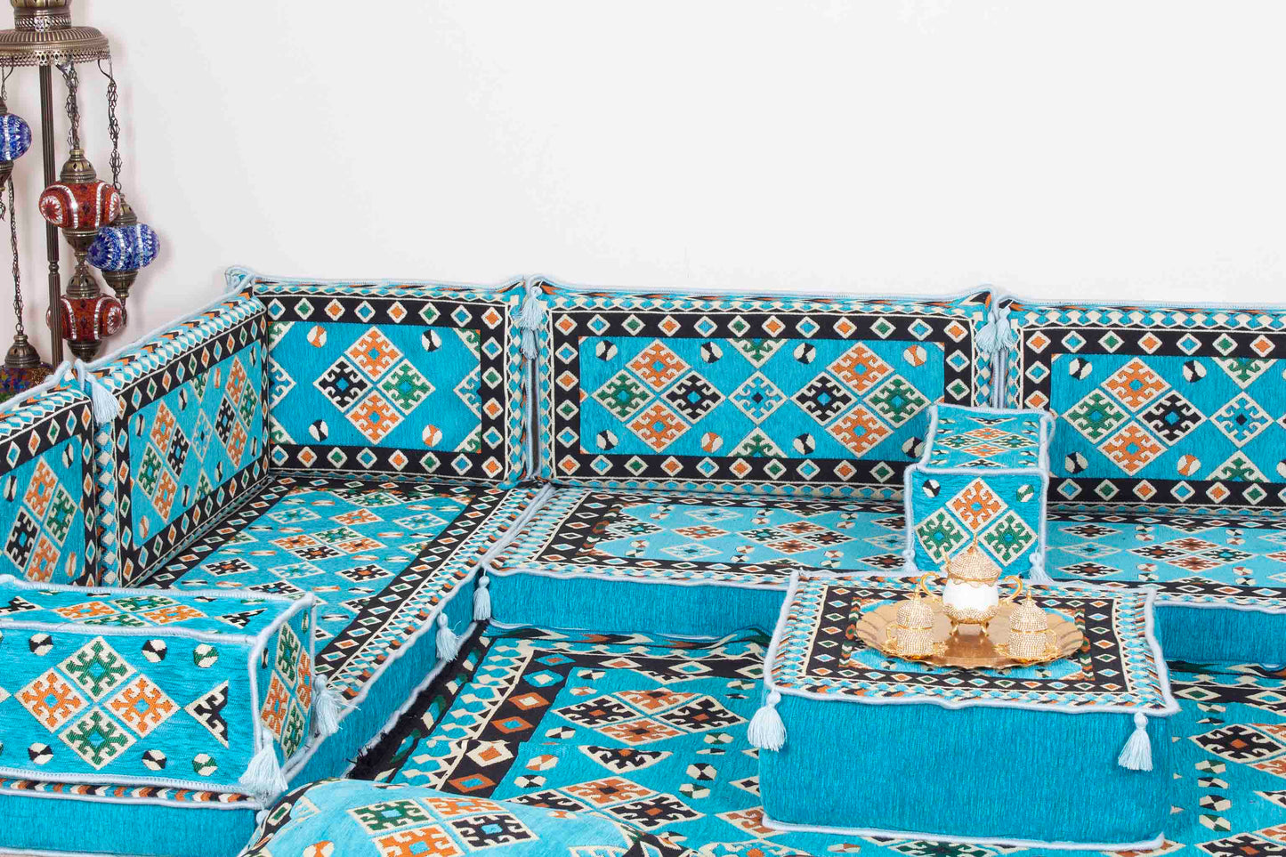 Cappadocia Light Blue U Shaped Sofa Set