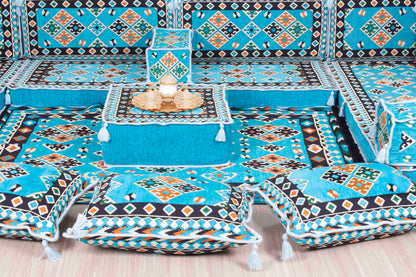 Cappadocia Light Blue U Shaped Sofa Set