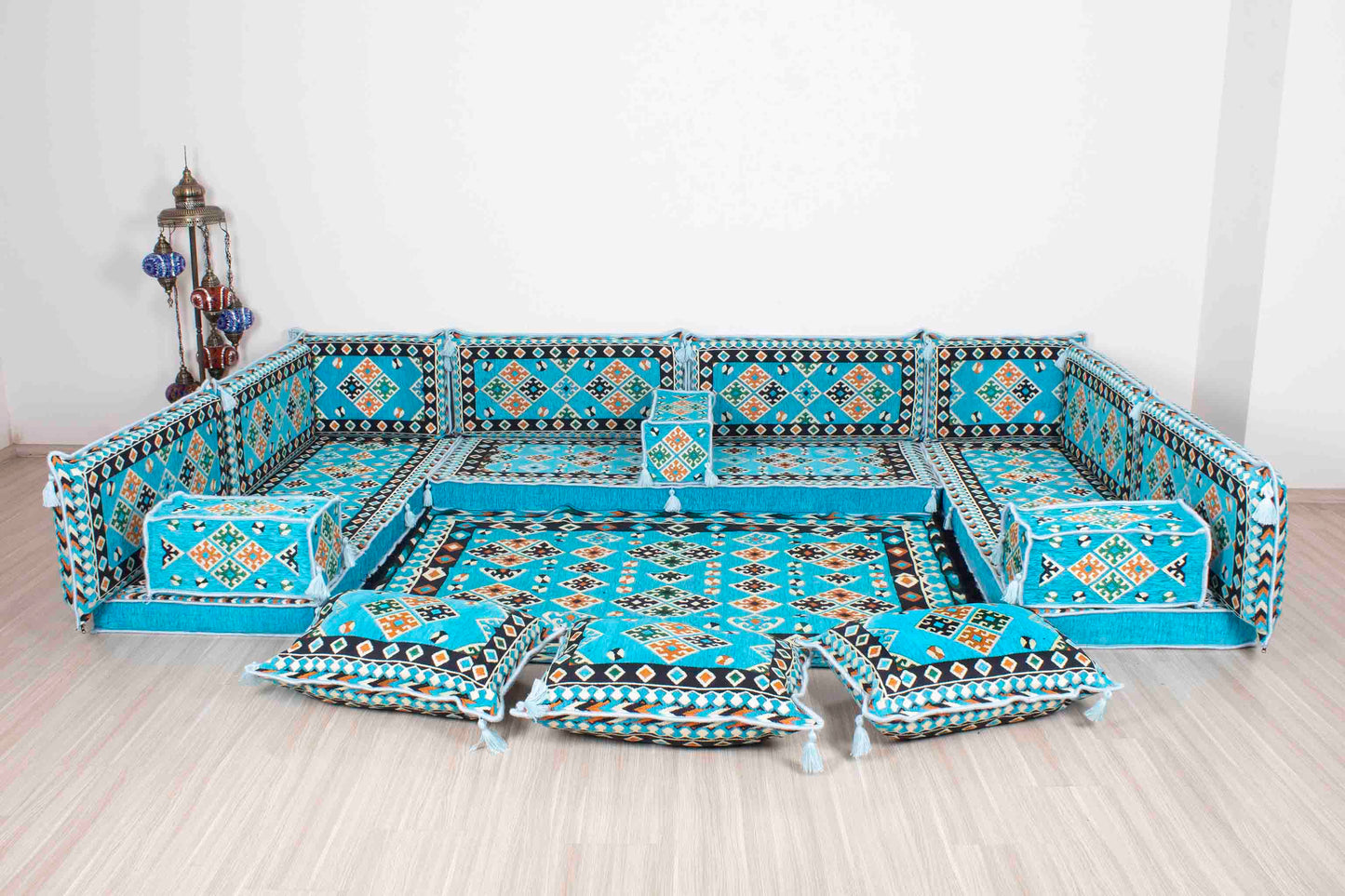 Cappadocia Light Blue U Shaped Sofa Set