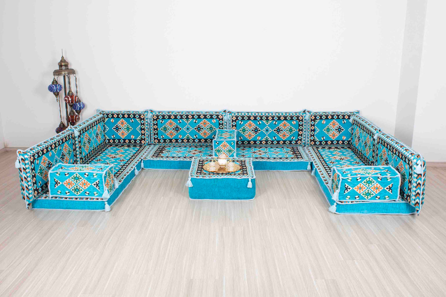 Cappadocia Light Blue U Shaped Sofa Set